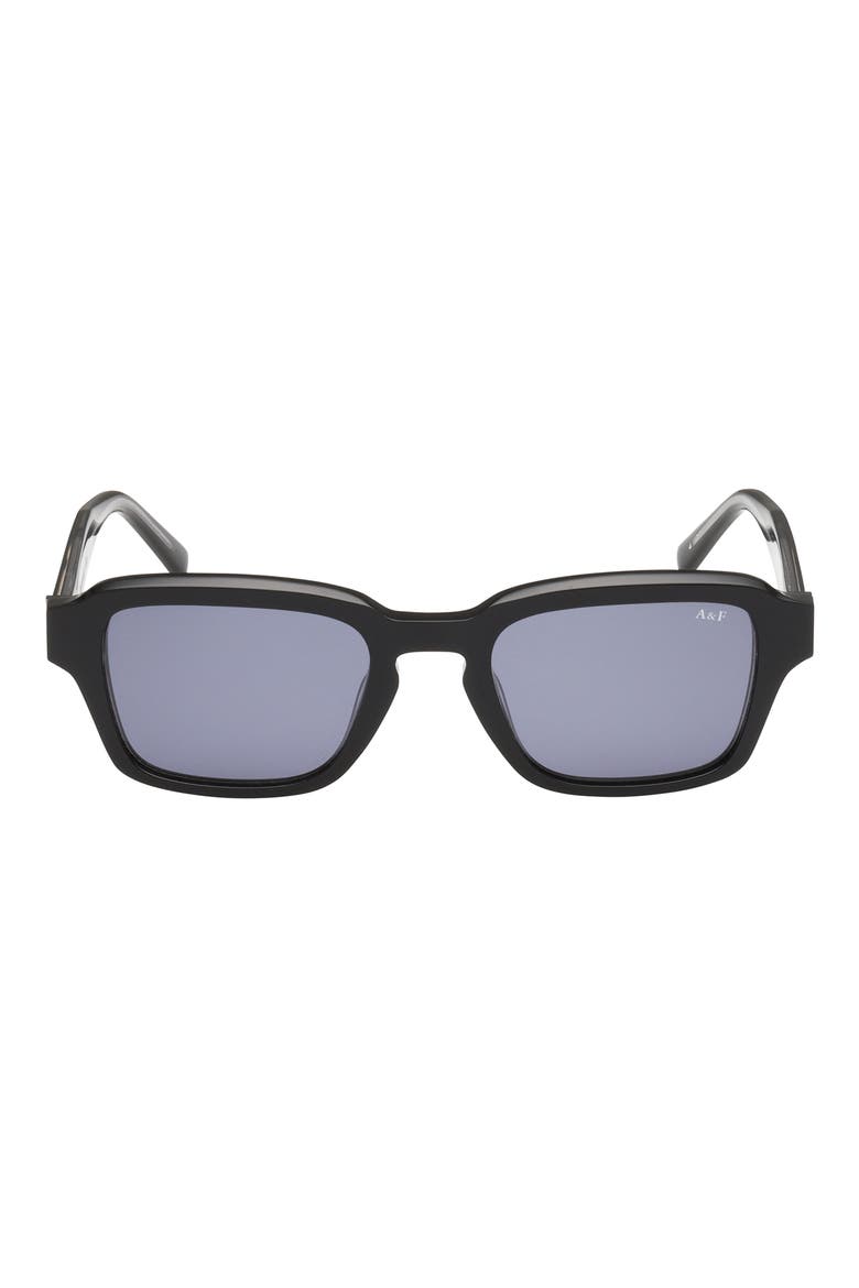 51mm Round Sunglasses, Main, color, SHINY BLACK / SMOKE LENS