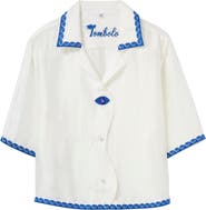 Tombolo 'Evil Eye' Relaxed Crop Cabana Top
