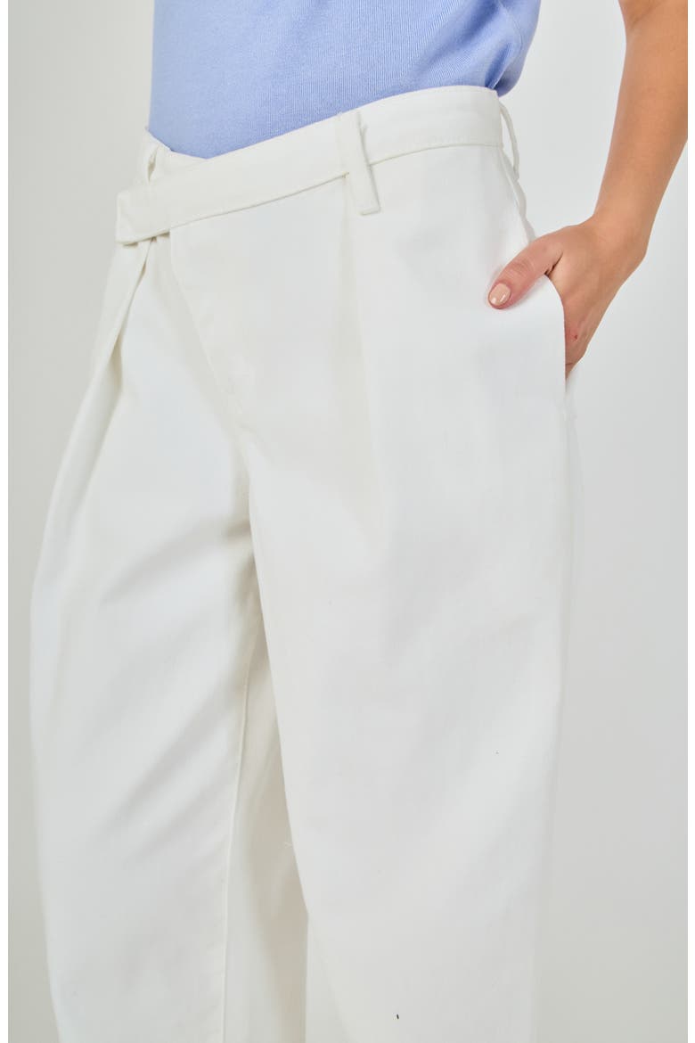 Crossover Waist Wide Leg Jeans, Alternate, color, WHITE