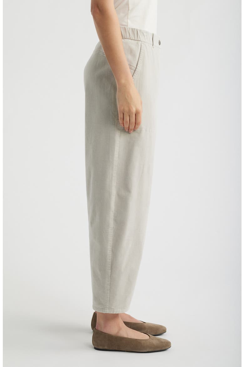 Stretch Organic Cotton Corduroy Arch Wide Leg Ankle Pants, Alternate, color, CHALK