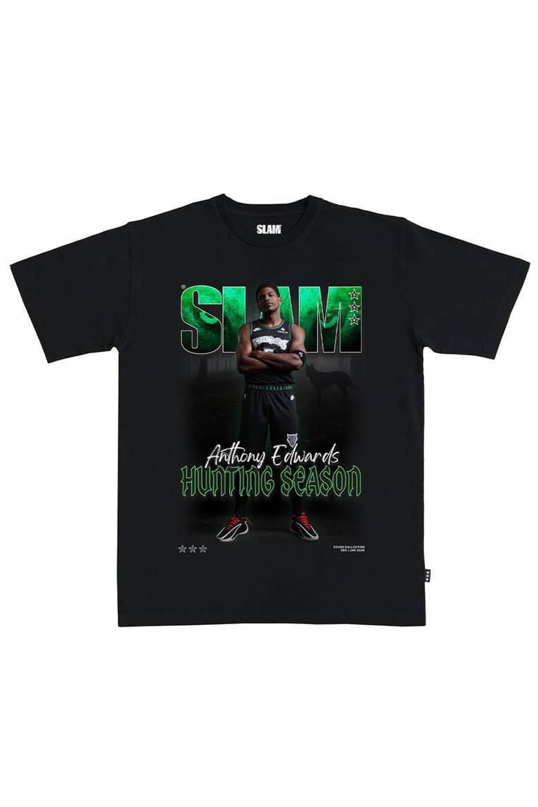 Unisex SLAM Anthony Edwards Black Minnesota Timberwolves Cover T-Shirt, Main, color, Black