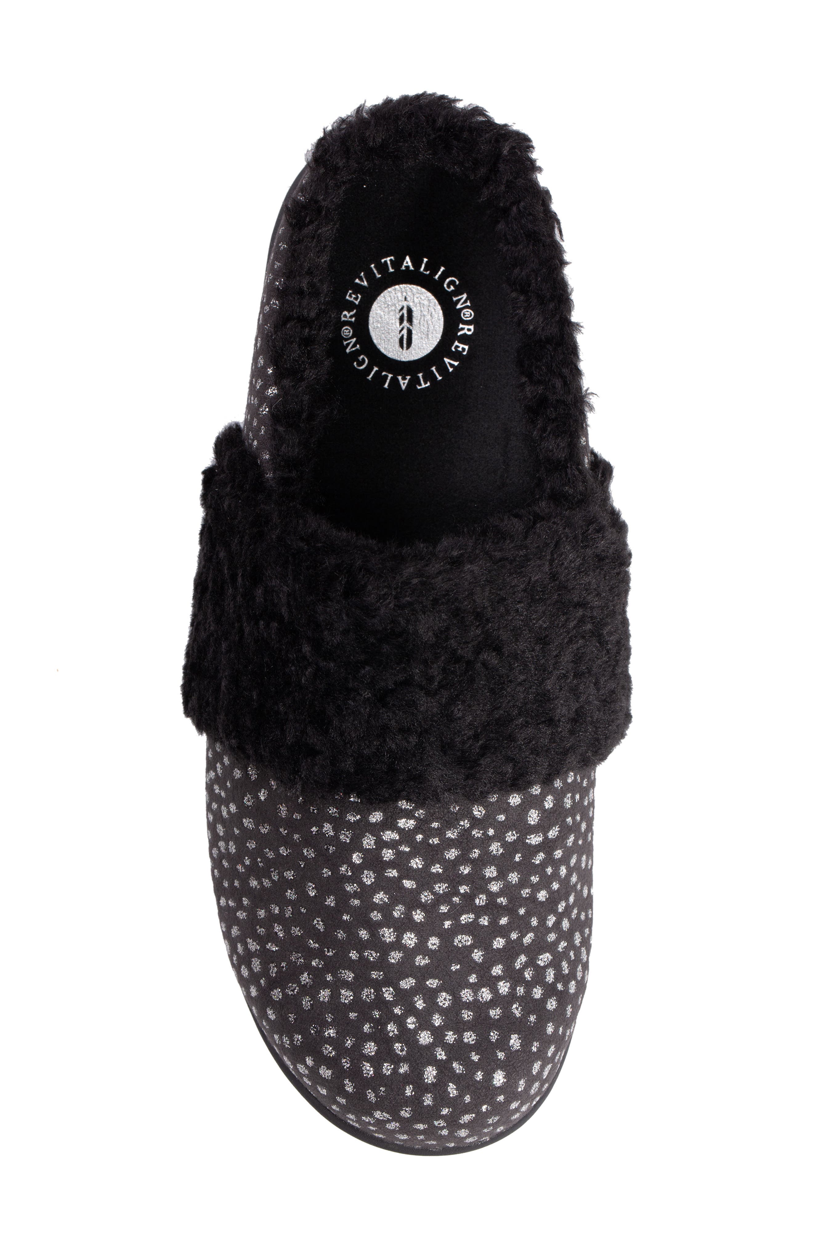 Revitalign Ellie Faux Shearling Clog Slipper, Alternate, color, Black