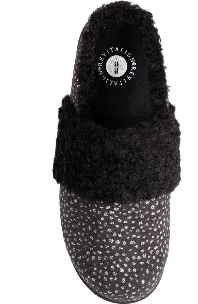 Revitalign Ellie Faux Shearling Clog Slipper, Alternate, color, Black