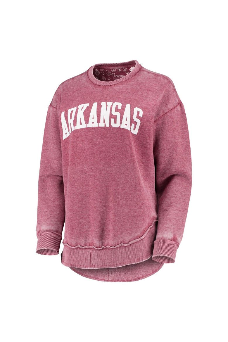 Women's Pressbox Cardinal Arkansas Razorbacks Vintage Wash Pullover Sweatshirt, Alternate, color, Cardinal