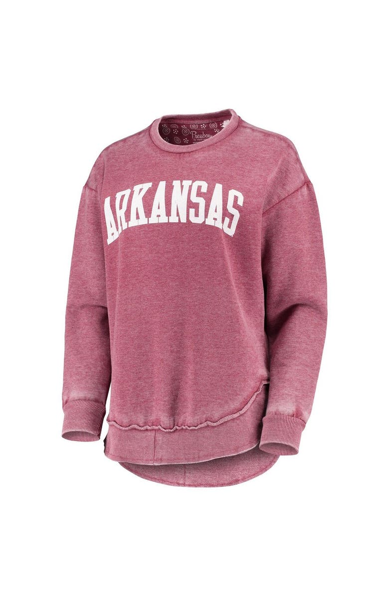 PRESSBOX Women's Pressbox Cardinal Arkansas Razorbacks Vintage Wash Pullover Sweatshirt, Alternate, color, Cardinal