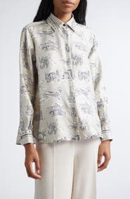 Max Mara Fado Silk Button-Up Shirt
