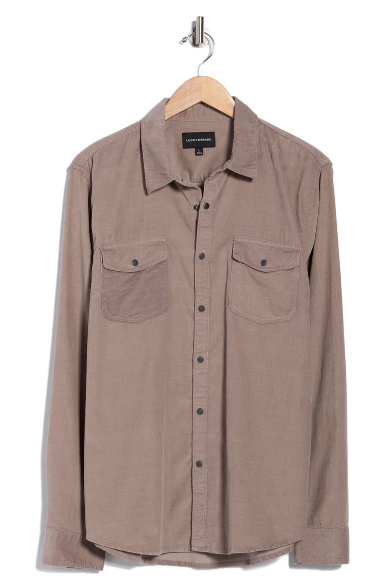 Western Corduroy Shirt, Alternate, color, DRIFTWOOD