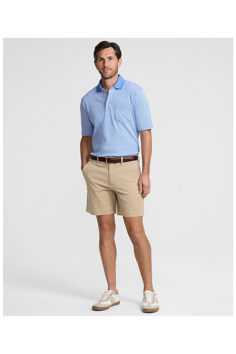 Short Sleeve Cotton Supima Polo Shirt with Pocket, Alternate, color, Soft Boreal Blue Stripe