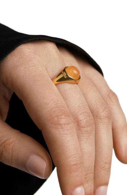 Pdpaola Aventurine Moon Ring In Yellow Aventurine