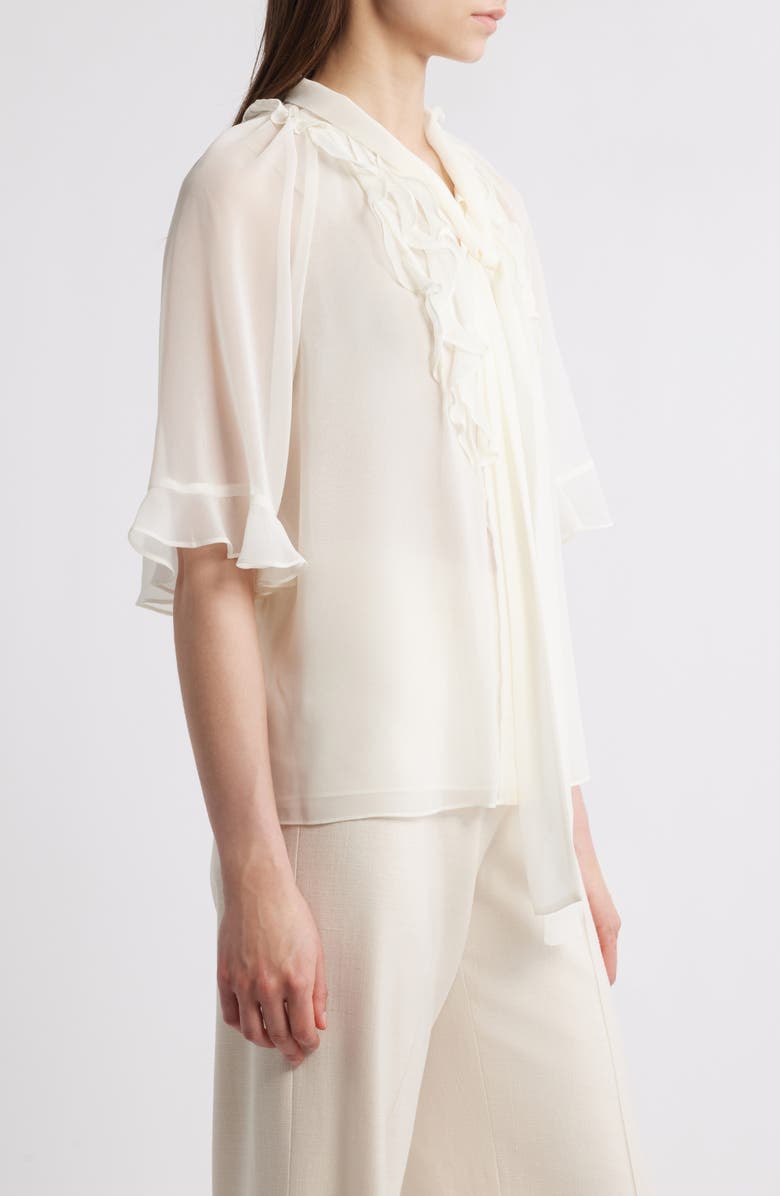KOBI HALPERIN Monaco Ruffle Tie Neck Top, Alternate, color, Ivory