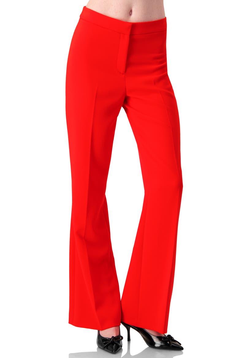 Tailored Straight-Leg Pants, Main, color, Red