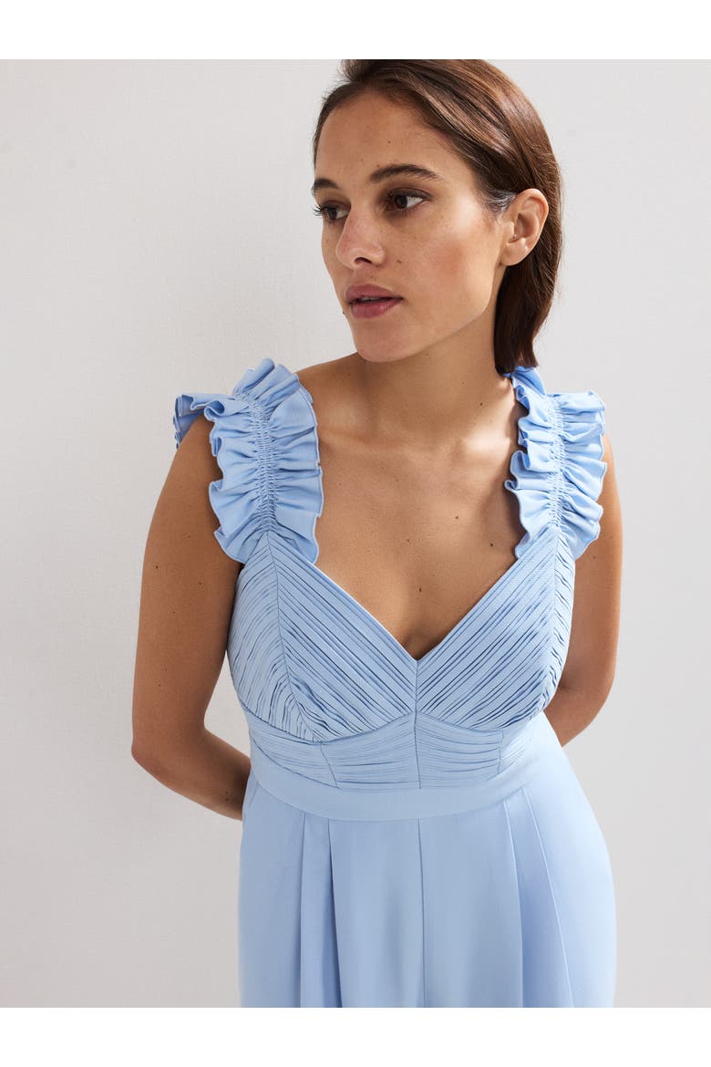 Moira Blue Ruffle Sleeve Jumpsuit, Alternate, color, Blue