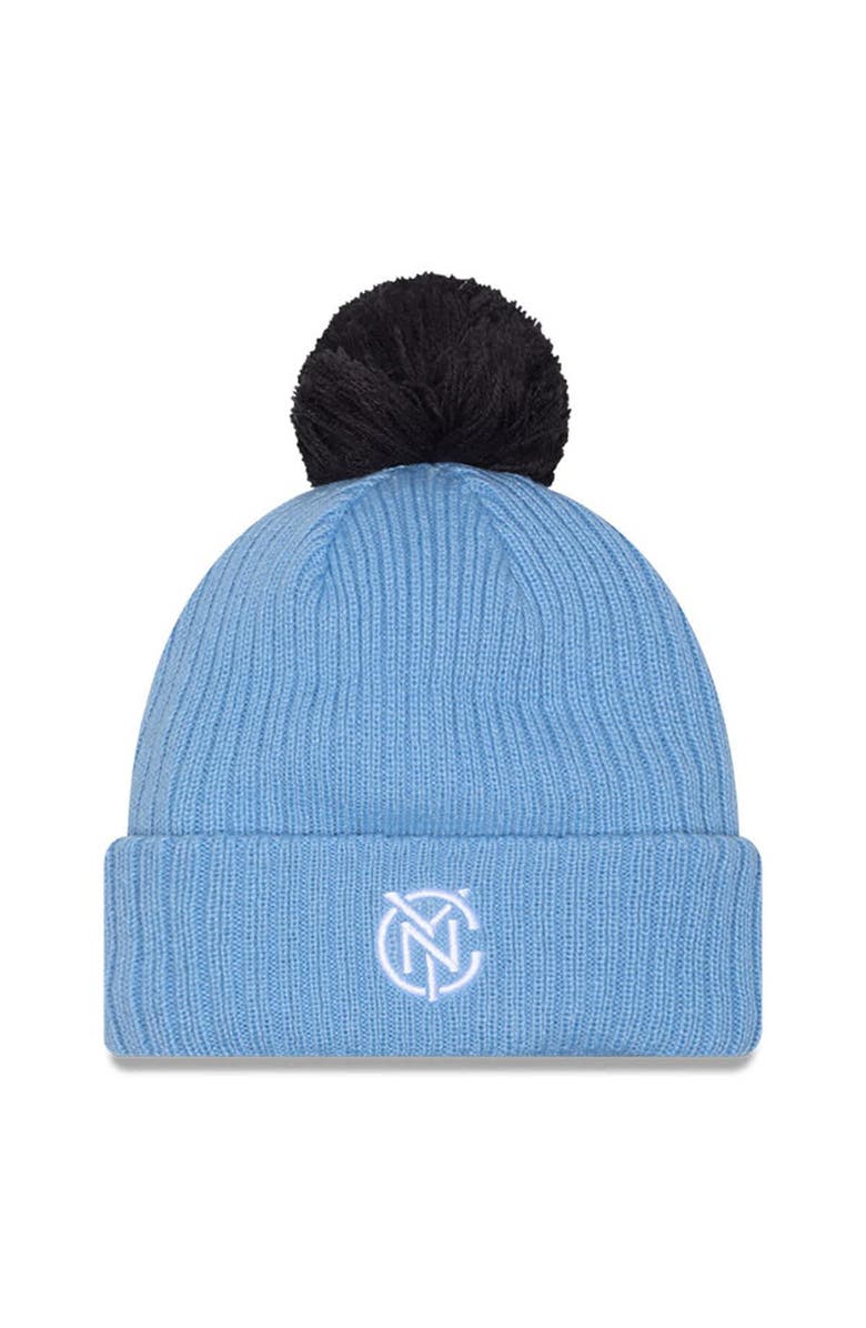 New Era Men's New Era  Light Blue New York City FC 2025 Jersey Hook Cuff Knit Hat with Pom, Alternate, color, 