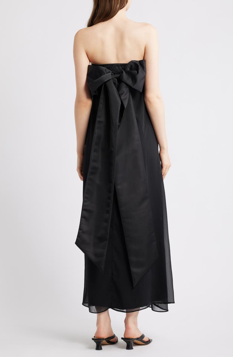 Petal & Pup Amici Strapless Bow Back Maxi Dress, Alternate, color, Black
