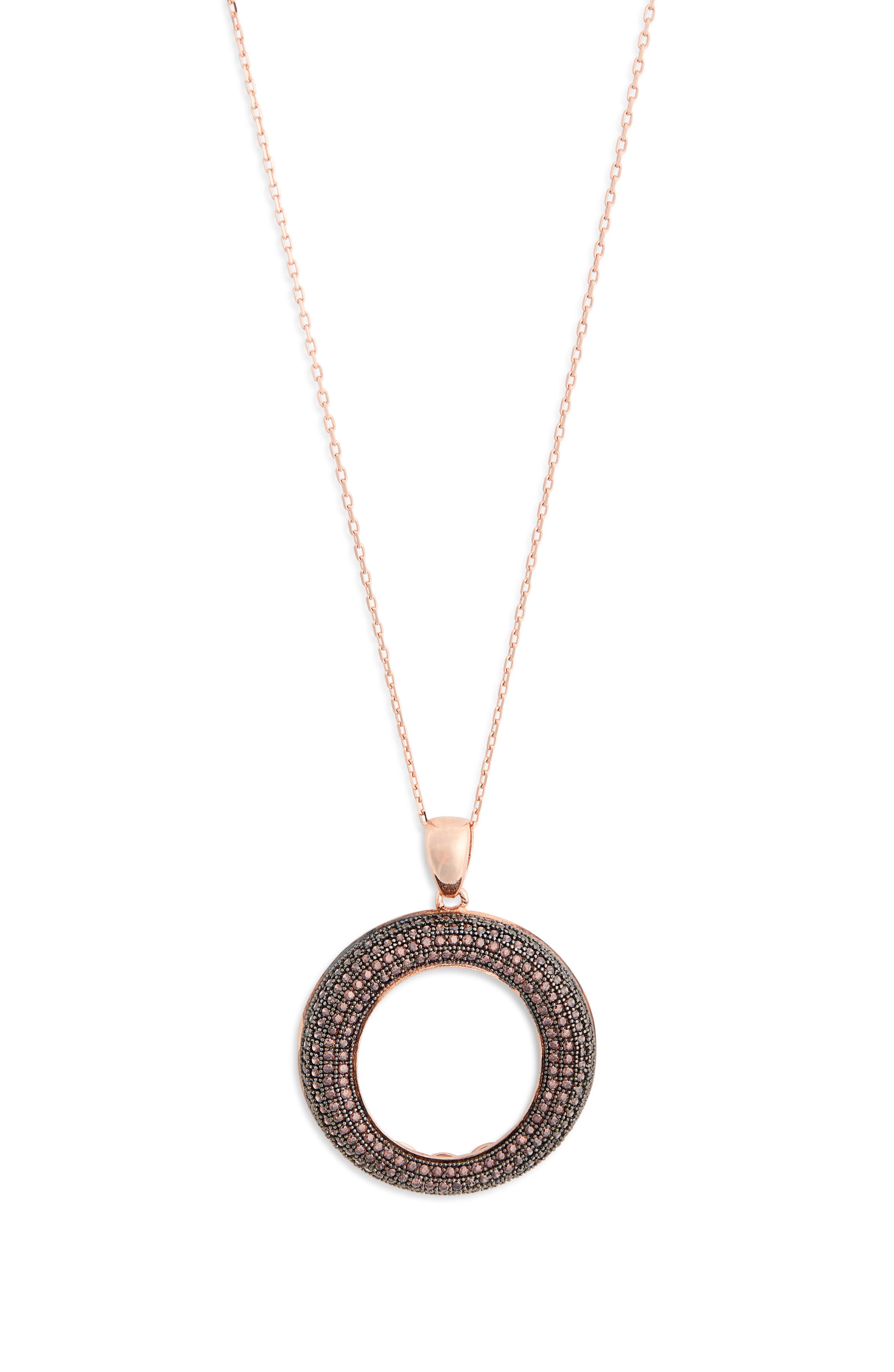 SUZY LEVIAN Brown Cubic Zirconia Pendant Necklace