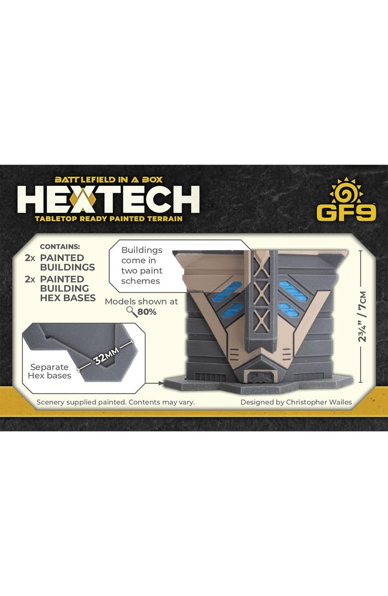 GF9 Hextech Trinity City Painted Condo Buildings, 2 Pieces, Alternate, color, Multicolored