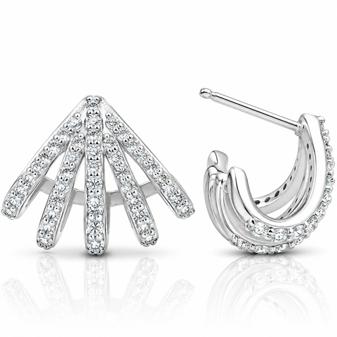 1 Ct Diamond Burst Studs Womens Huggie Earrings 14k Gold Lab Grown