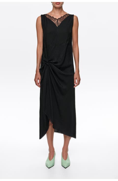 Lace Knot Midi Dress