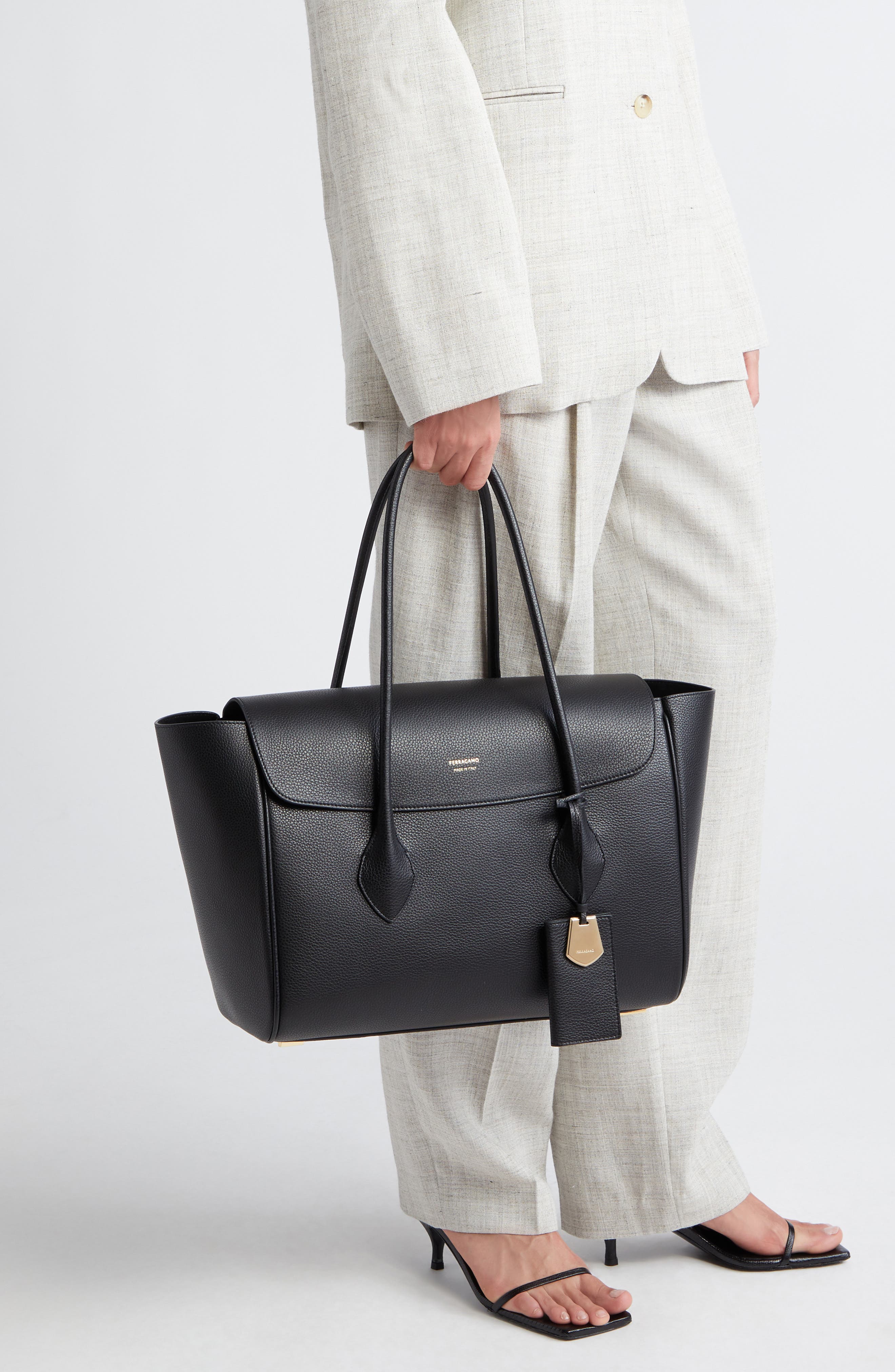 FERRAGAMO Firenze Flap Tote, Alternate, color, 