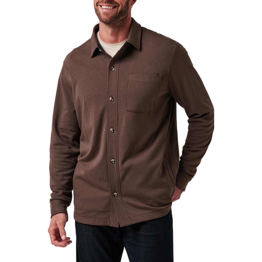 Travismathew Cloud Shirt Jacket In Chocolate