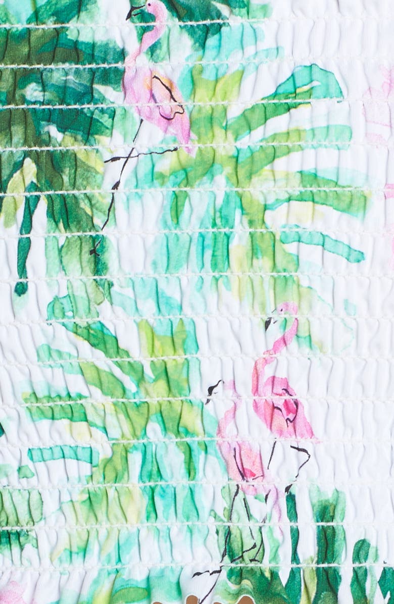 PilyQ Smocked Off the Shoulder Bikini Top, Alternate, color, 