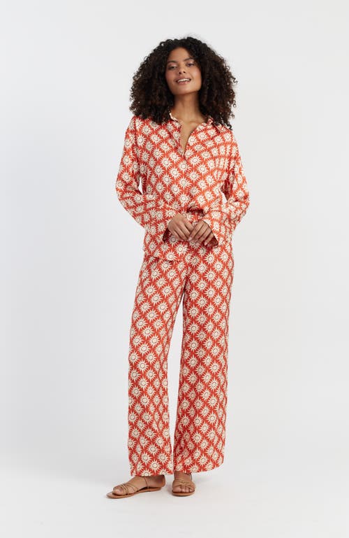Chinti & Parker Paradise Pyjama Top In Terracotta
