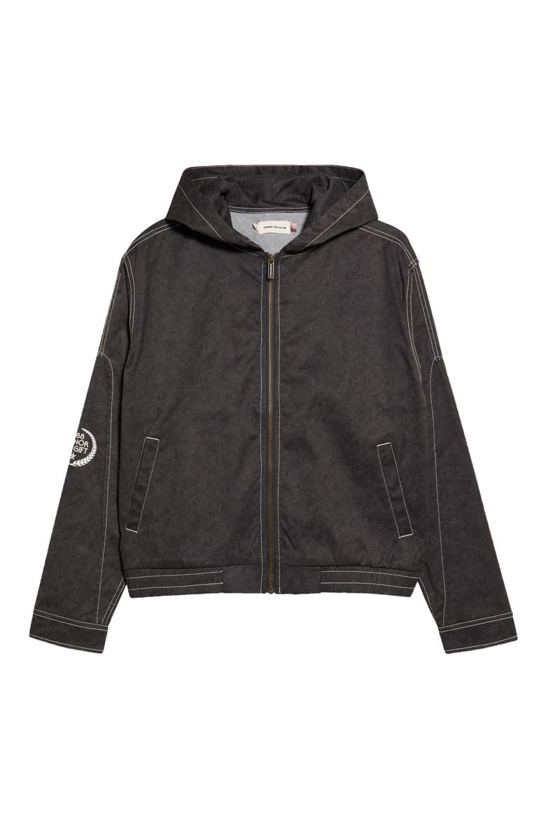 Twill Hood Jacket, Main, color, BLACK