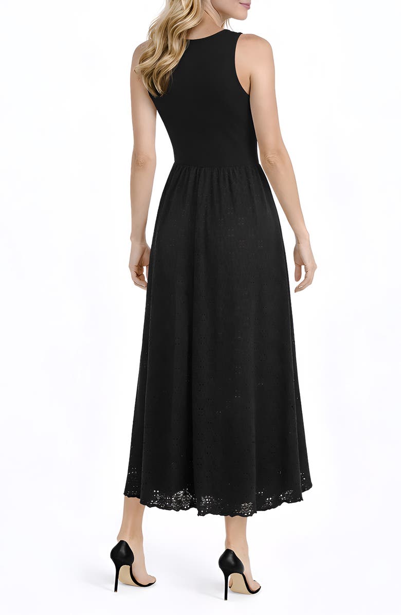 TASH AND SOPHIE Knit Bodice Midi Dress, Alternate, color, Black