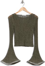 Simkhai Maebry Long Sleeve Crewneck Top