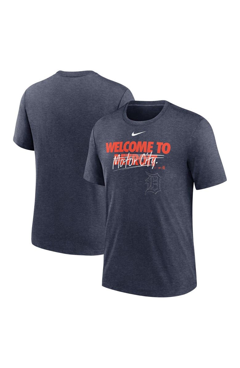 Nike Men's Nike Heather Navy Detroit Tigers Home Spin Tri-Blend T-Shirt, Main, color, 
