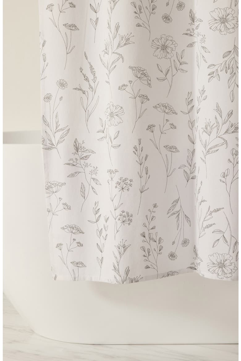 Shower Curtain, Main, color, LINEAR FLOWERS GRAY