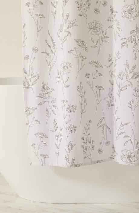 HOMESPUN Flower Print Shower Curtain