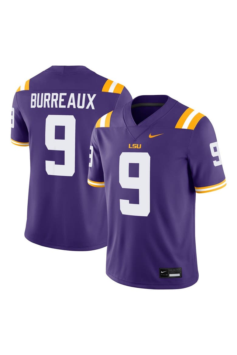 Men's Nike Joe Burrow Purple LSU Tigers "Burreaux" Nameplate Home Game Jersey, Main, color, Purple