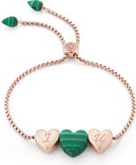 LuvMyJewelry Luv Me Heart Malachite Slide Bracelet
