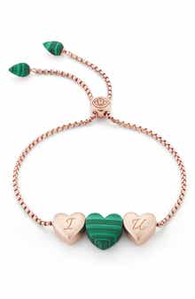 LuvMyJewelry Luv Me Heart Malachite Slide Bracelet