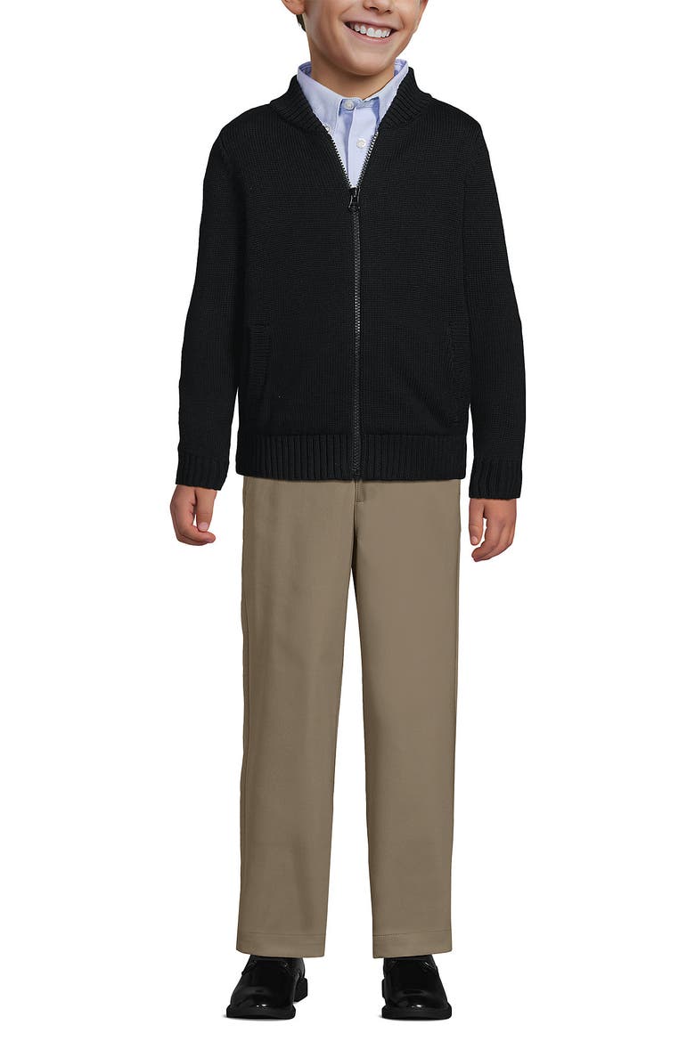 School Uniform Kids Legacy Full Zip Cardigan, Alternate, color, Black