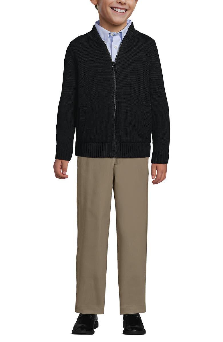 Lands' End School Uniform Kids Legacy Full Zip Cardigan, Alternate, color, 