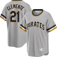 Nike Men's Nike Roberto Clemente Gray Pittsburgh Pirates Road Cooperstown Collection Player Jersey