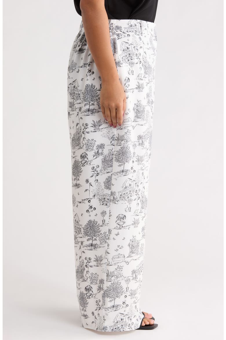 Renzo Toile Mulvane Wide Leg Pants Curve, Alternate, color, GREY-BLACK