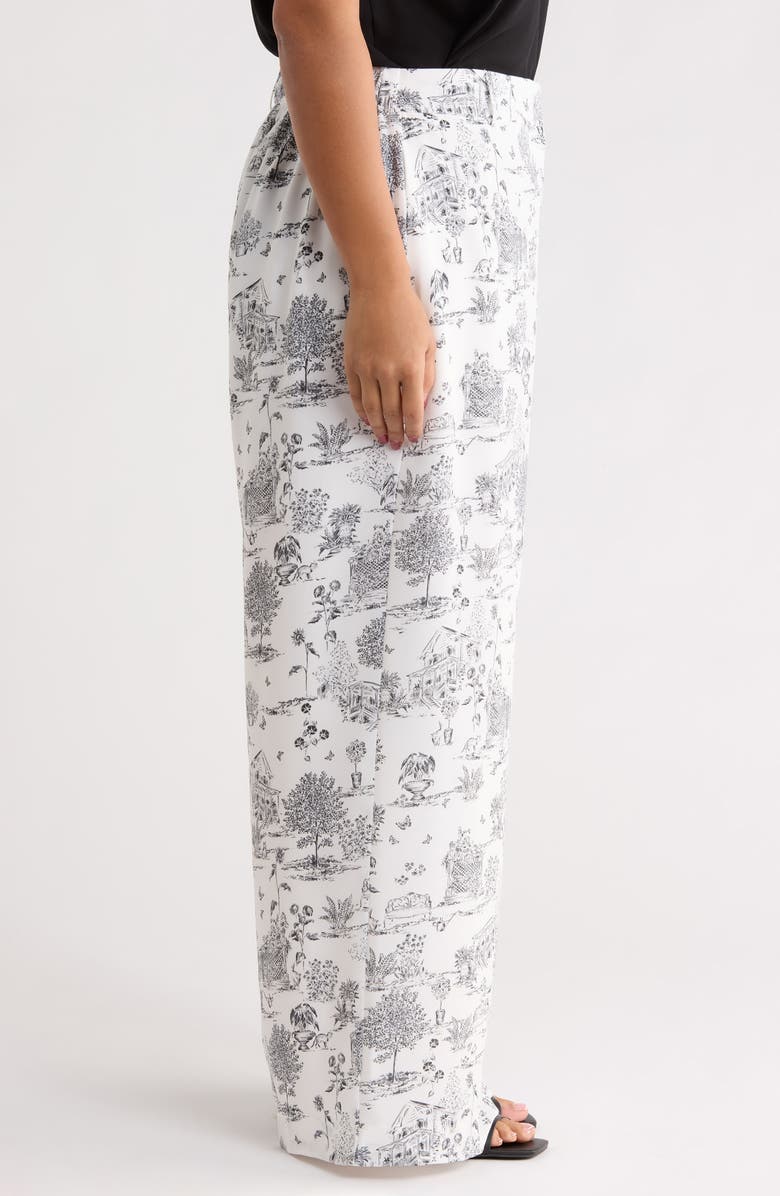 SUGARLIPS Renzo Toile Mulvane Wide Leg Pants Curve, Alternate, color, Grey-Black