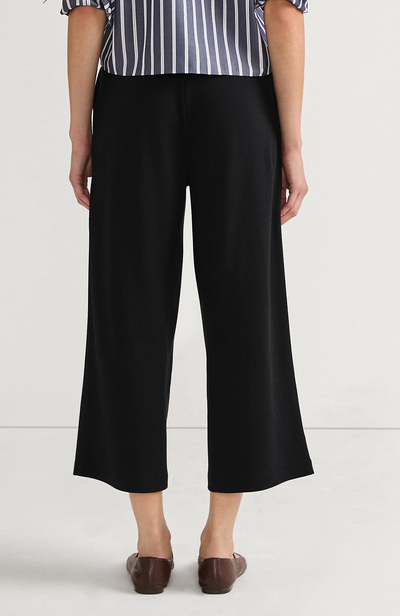 Sport Knit Pull On Drawstring Wide Leg Crop Pants - image 2