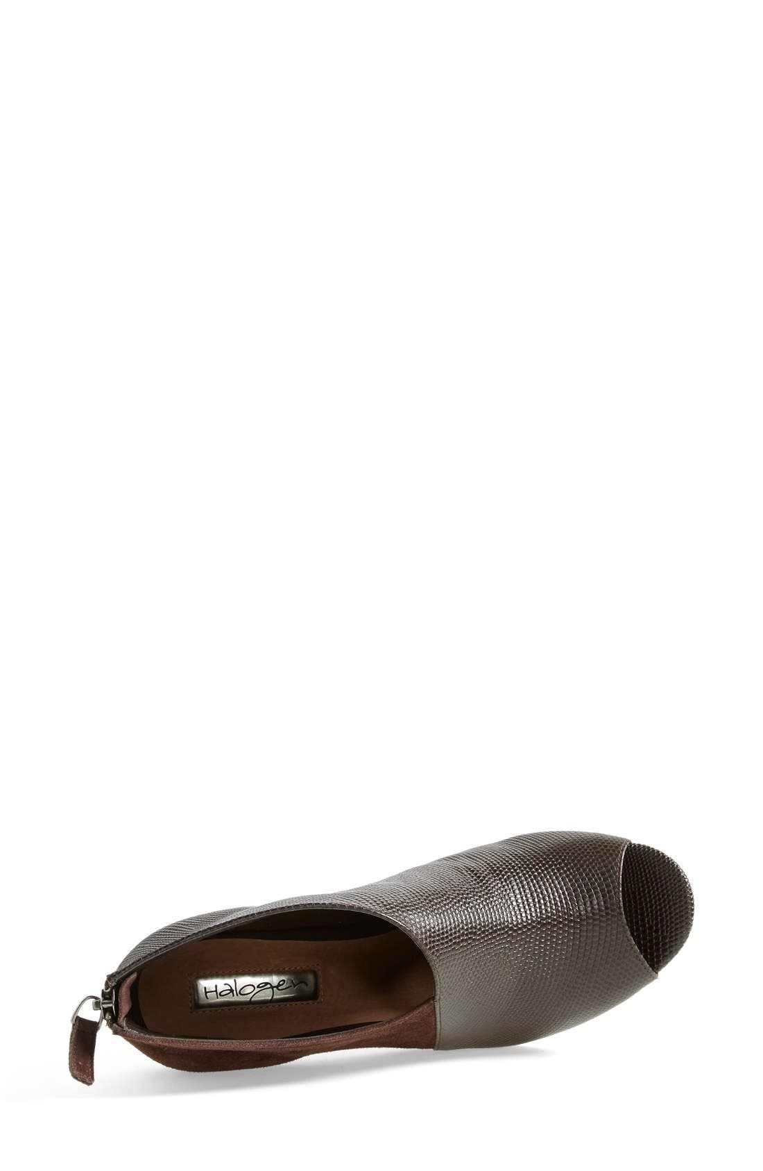 'Riley' Open Toe Bootie, Alternate, color, CHOCOLATE