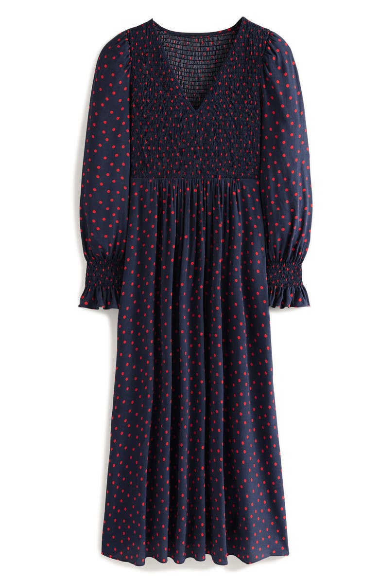 Boden Gemma Dot Long Sleeve Midi Dress, Alternate, color,