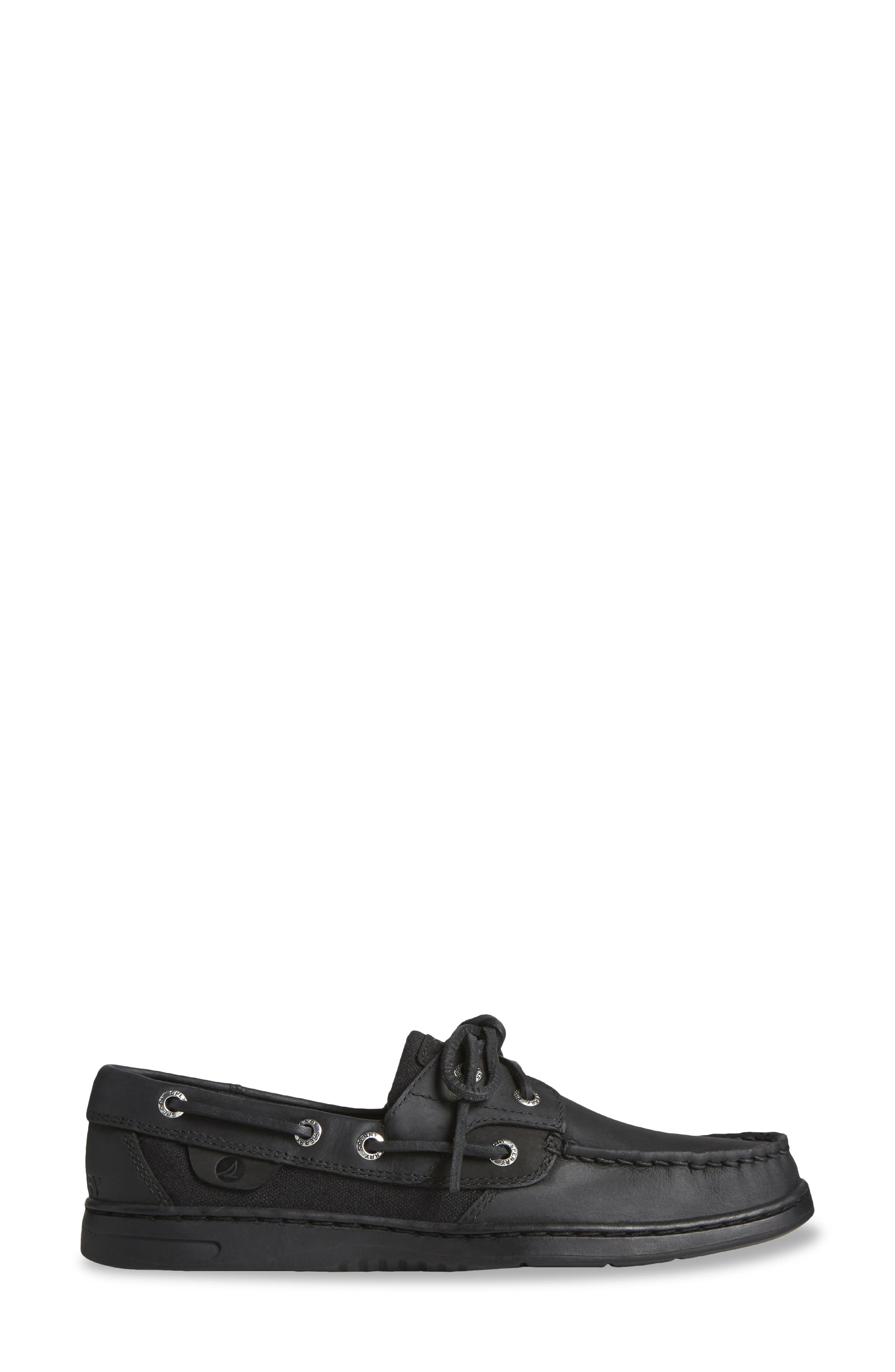 Bluefish 2-Eye Boat Shoe, Alternate, color, BLACK