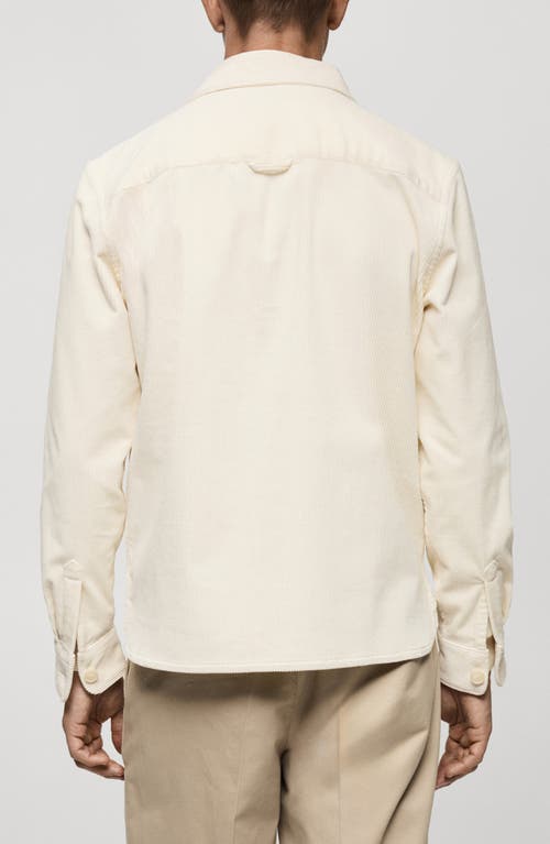 Mango Men's Corduroy Pockets Overshirt In Off White