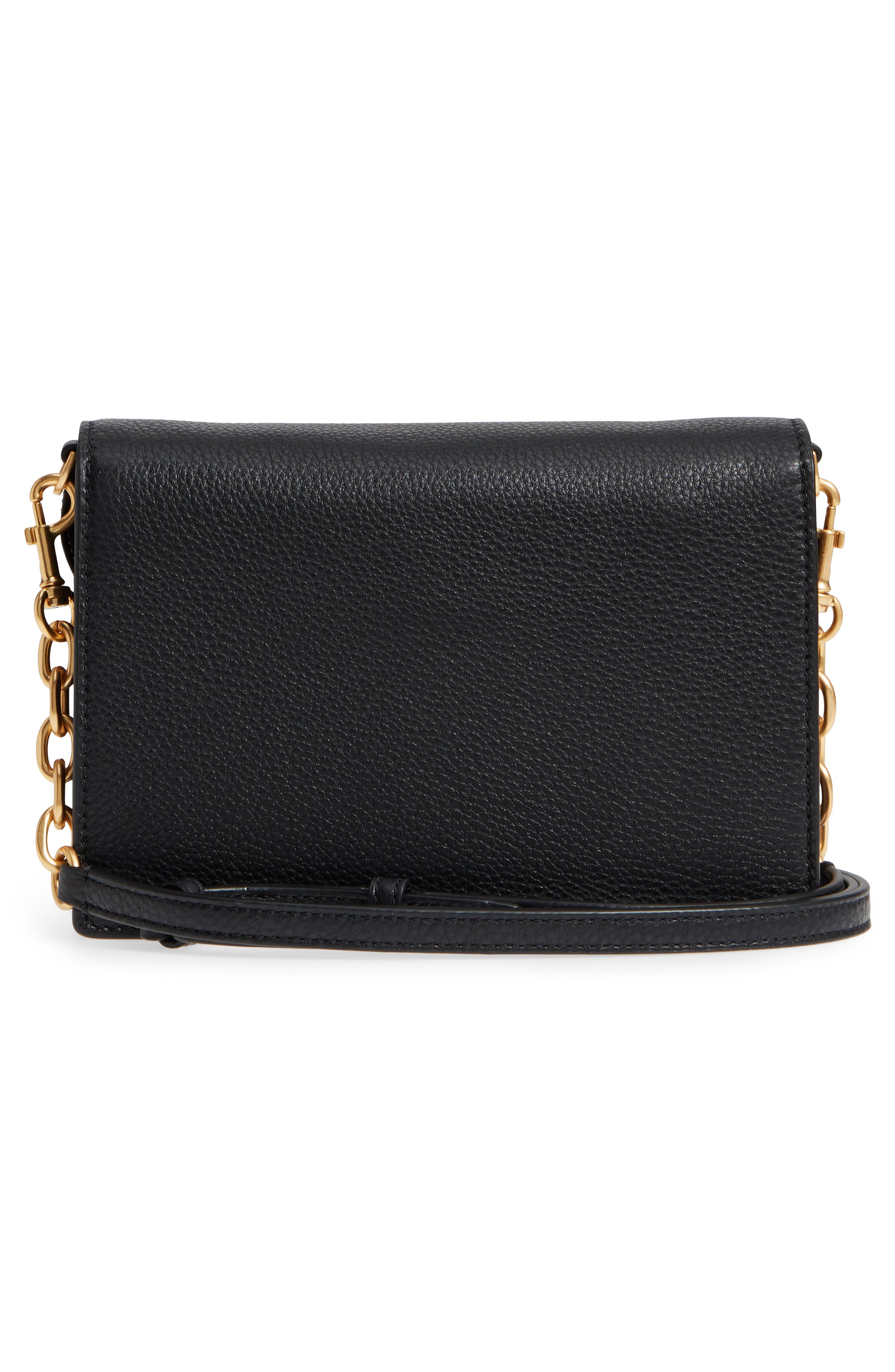 Georgia Pebble Leather Shoulder Bag, Alternate, color, BLACK