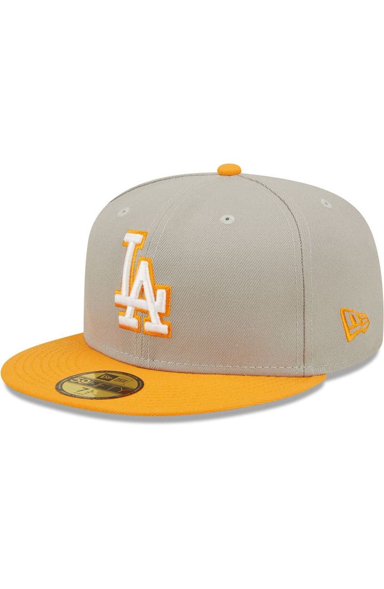 New Era Men's New Era Gray/Orange Los Angeles Dodgers 2020 World Series Cooperstown Collection Undervisor 59FIFTY Fitted Hat, Alternate, color, 