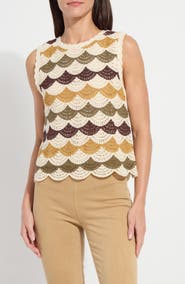 Lysse Faye Scallop Edge Cotton Blend Shell Top