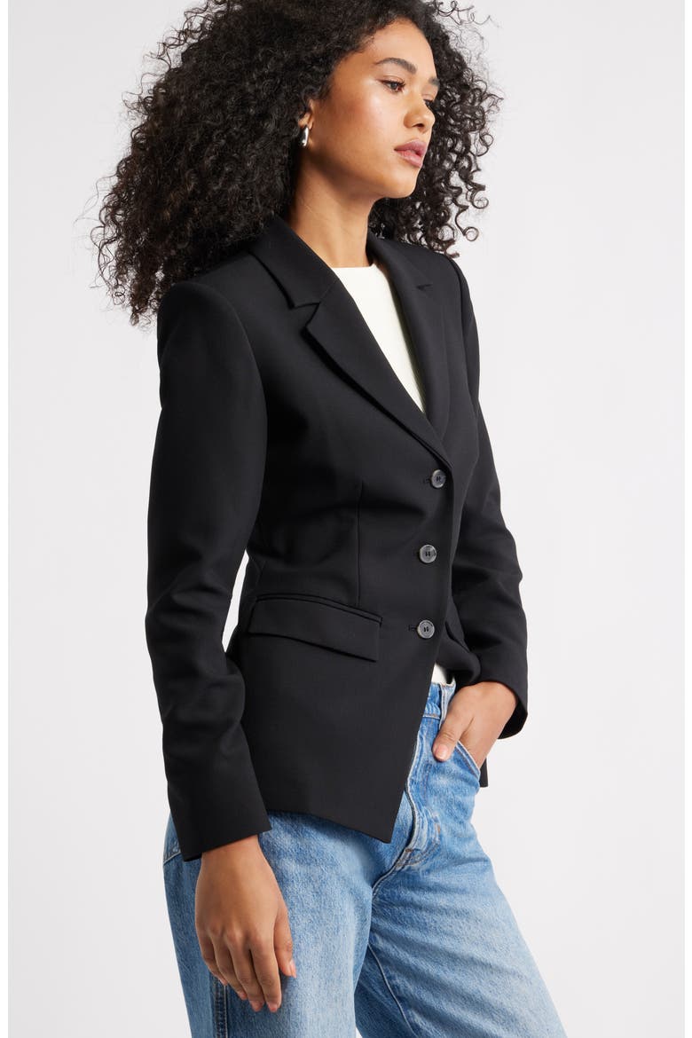The Icon Fitted Single Breasted Blazer, Alternate, color, BLACK