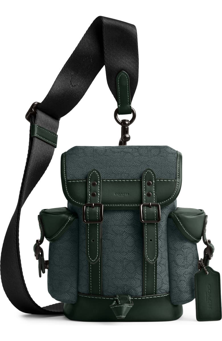 COACH Hitch Micro Signature Jacquard Backpack, Main, color,